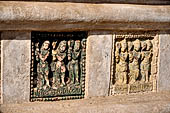 Ananda temple Bagan, Myanmar. Green-glazed terra-cotta Jataka plaques.